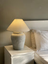 Cloud terracotta lamp in Pakistan with soft lime washed tones