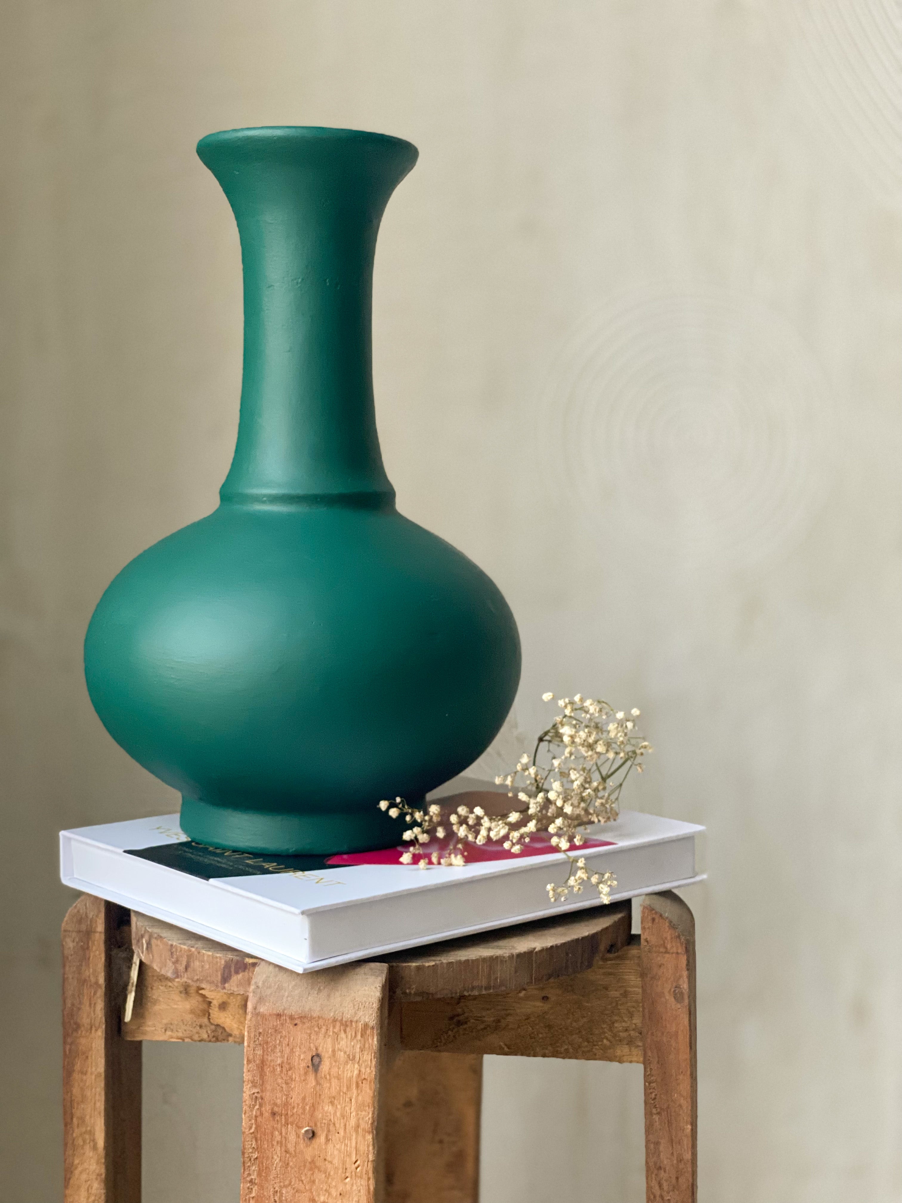 Grene vase – midnight green